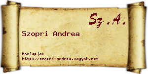 Szopri Andrea névjegykártya